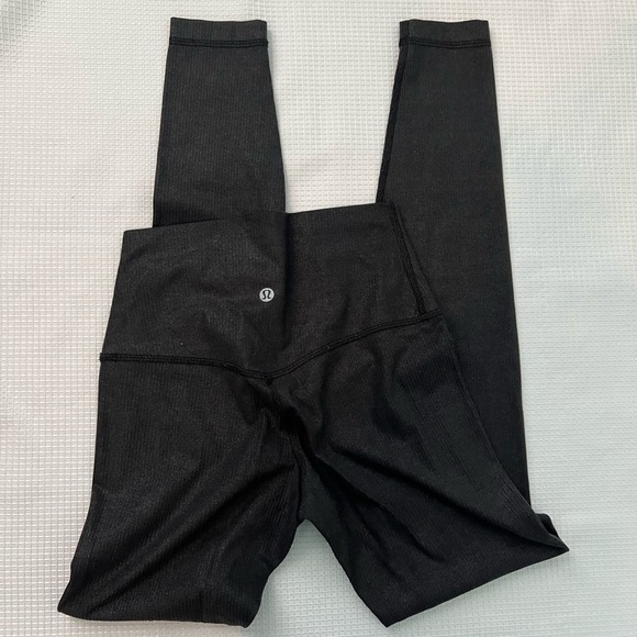 lululemon Align™ High-Rise Ribbed Pant 25" Shine in Radiate Foil Print Black - Picture 2 of 7